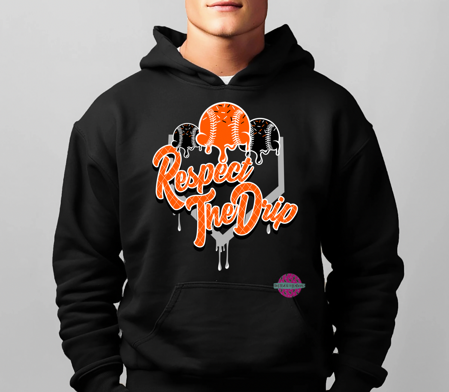 Orange Respect the Drip Baseball