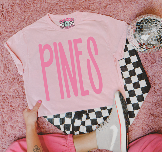 Pink "PINES" TEE
