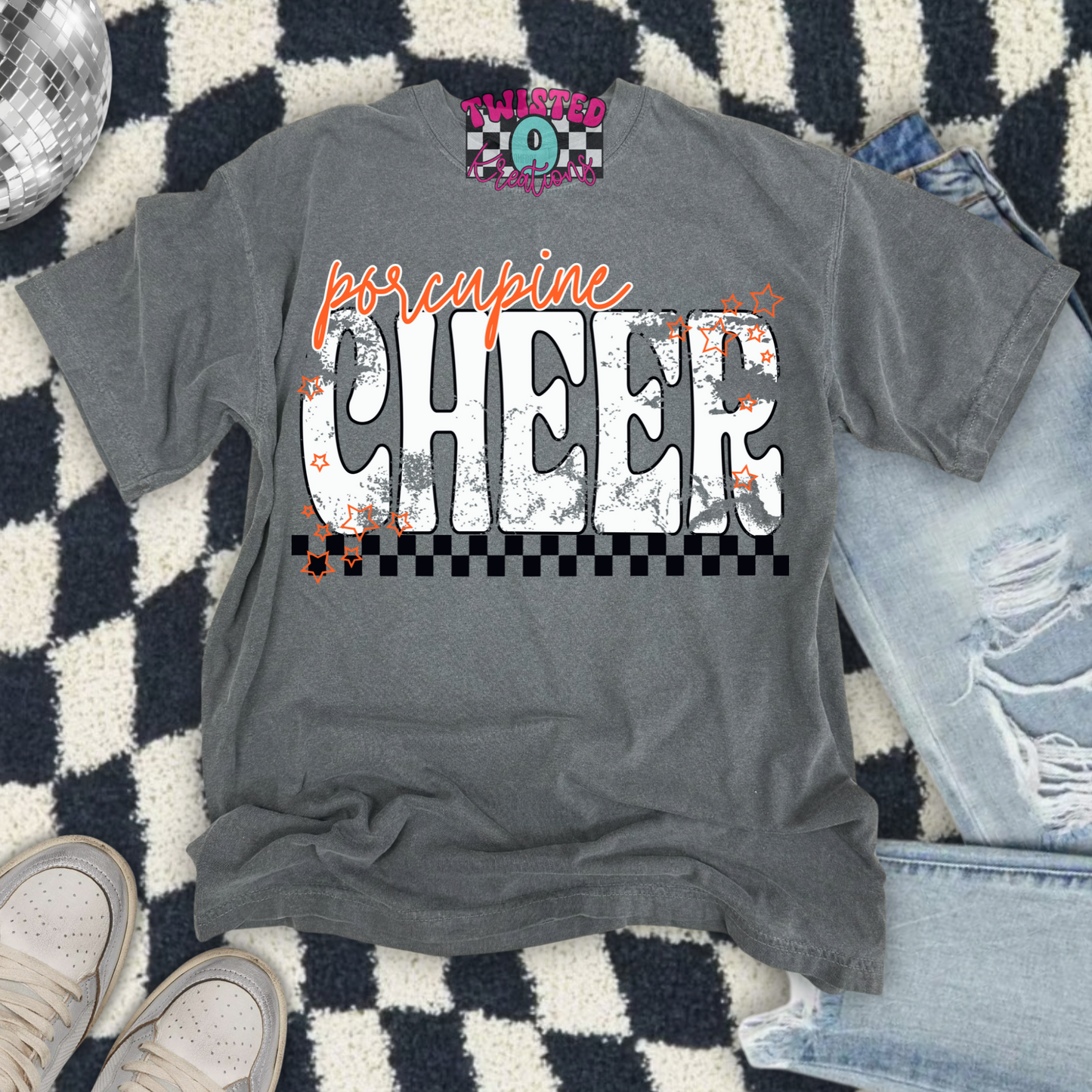 Porcupine Cheer Vintage Star & Checkered