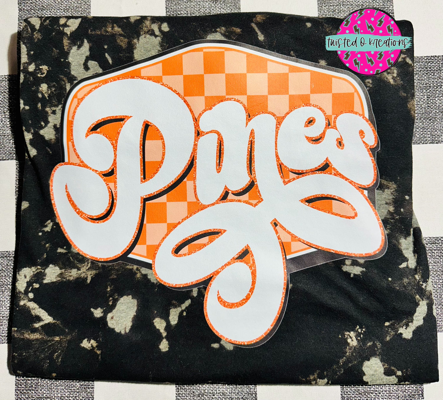 Retro checker spirit tee