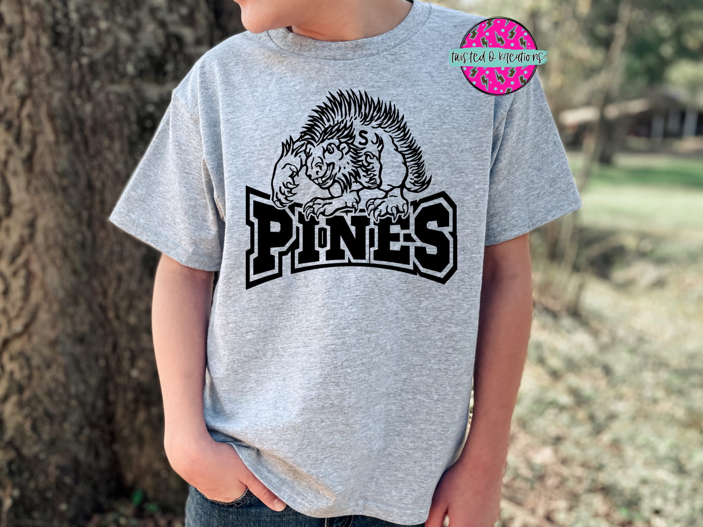 Pines Tee with Porcupine